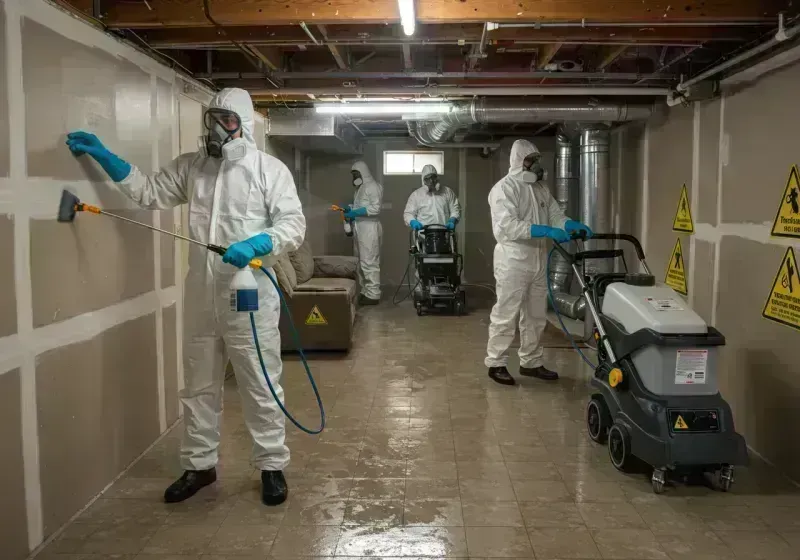 Basement Moisture Removal and Structural Drying process in Glencoe, IL